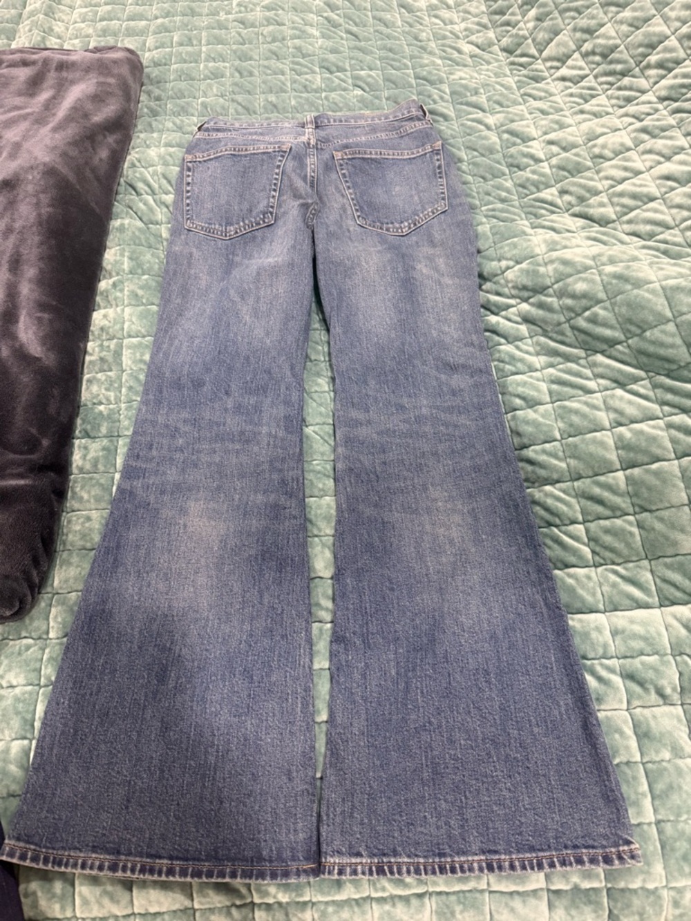 Women's High-Rise Flare Jeans in Mid (Kate) Blue - Semi Stretch - Picture 6 of 9